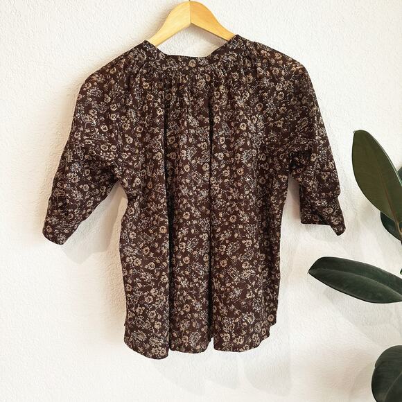 Masscob Womens Rothera Top XS Floral Cotton Cottagecore Boho Peasant Designer - Picture 5 of 10